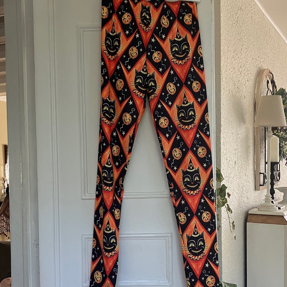Johanna Parker Style Halloween Cat Print Leggings - SMALL - Picture 2 of 5